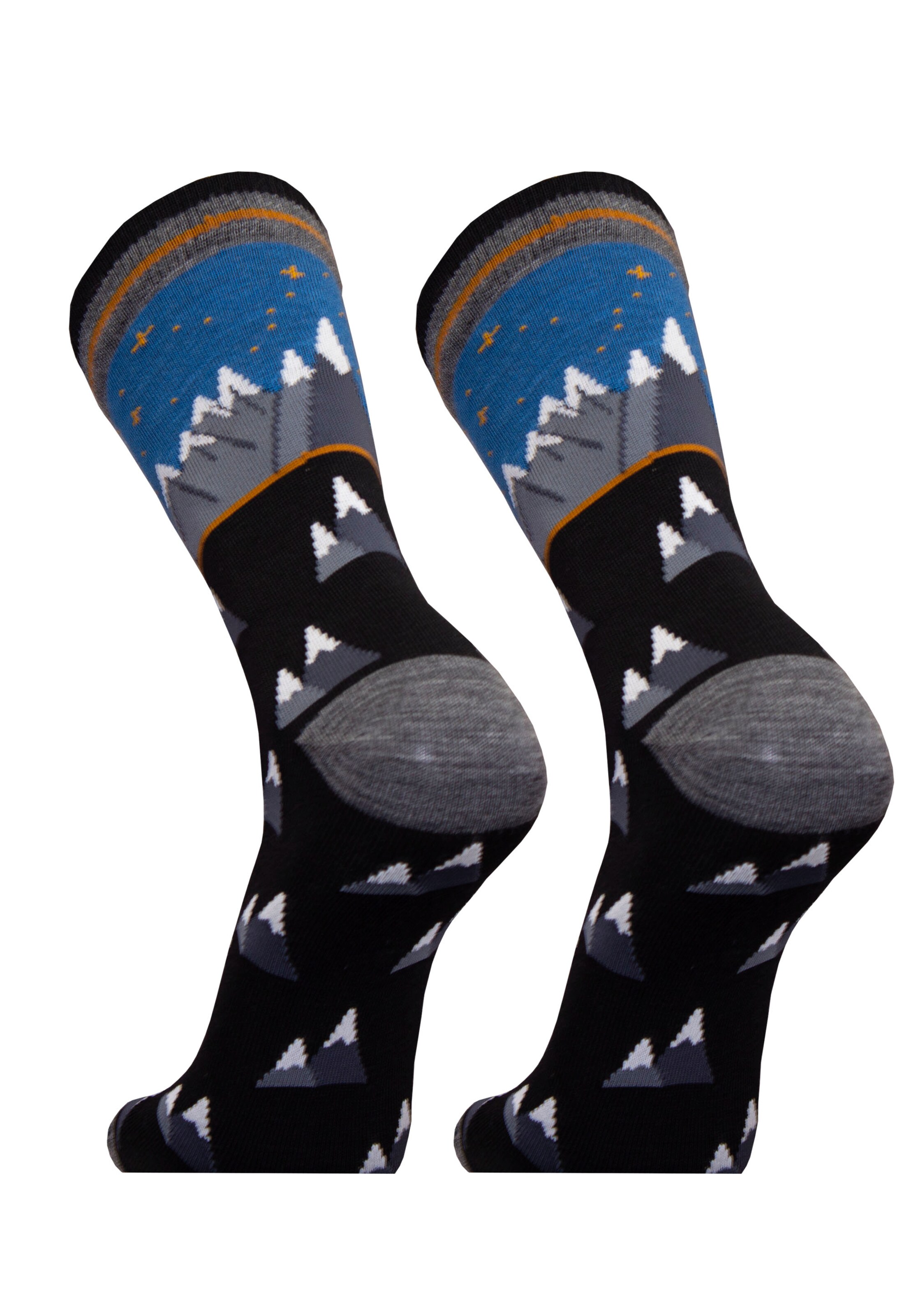 UphillSport Socks 'MOUNTAINS' in Black