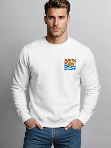 Neverless Sweatshirt 'Sun Wave Batch' in White