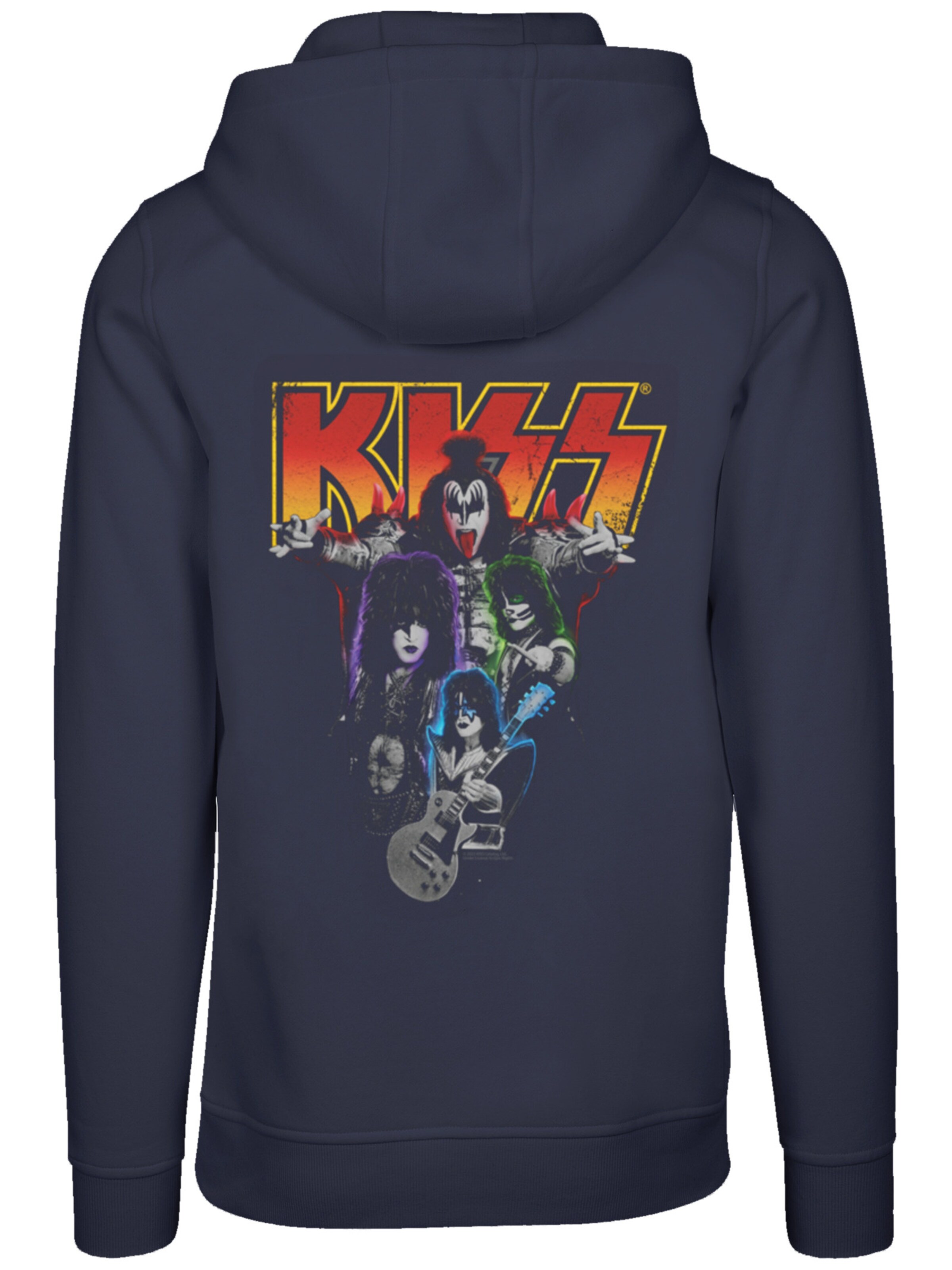 Sweat-shirt 'Kiss Rock Music Band Neon Band' F4NT4STIC en bleu