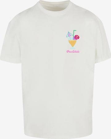 Merchcode Shirt 'Pina Colada' in Wit: voorkant