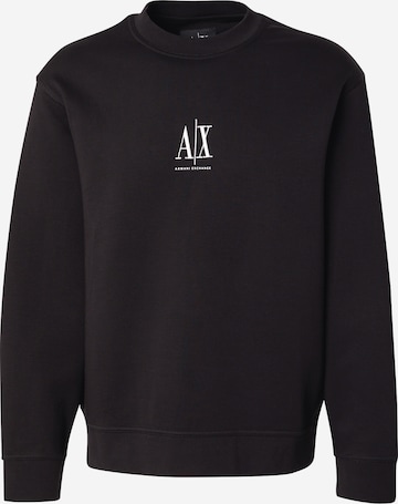 ARMANI EXCHANGESweater majica 'Felpa' - crna boja: prednji dio