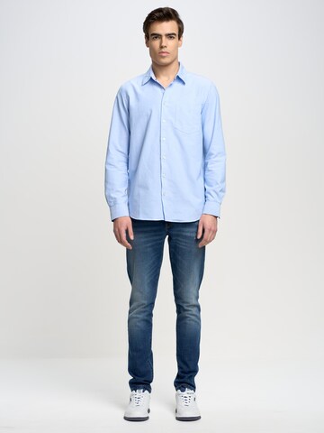 BIG STAR Regular fit Button Up Shirt 'Trixi' in Blue