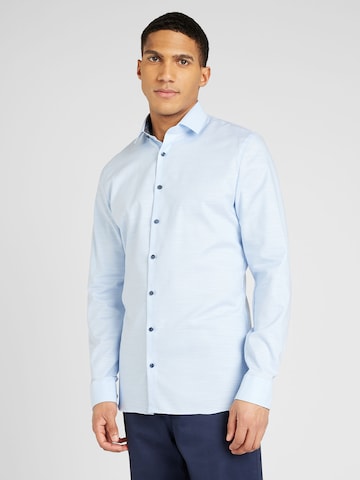 OLYMP Slim fit Zakelijk overhemd in Blauw: voorkant