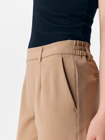 OBJECT Slim fit Pleat-front trousers 'OBJLISA' in Beige