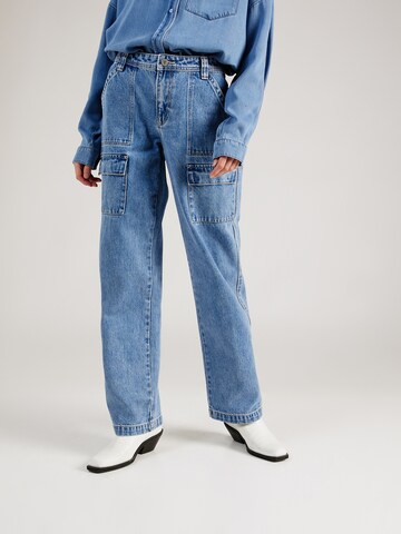 Abrand Wide leg Cargojeans 'TIANNA' in Blauw: voorkant