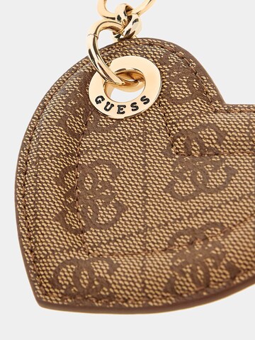 GUESS Schlüsselanhänger 'Herz' in Beige