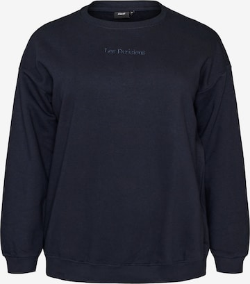 Sweat-shirt 'RIKKE' Zizzi en bleu : devant