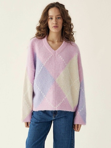Pull-over ' Lai ' Noella en rose : devant