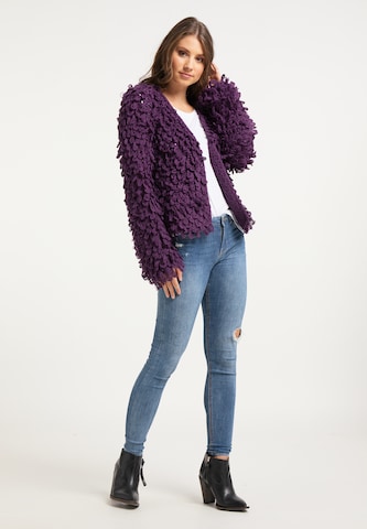 IZIA Knit Cardigan in Purple