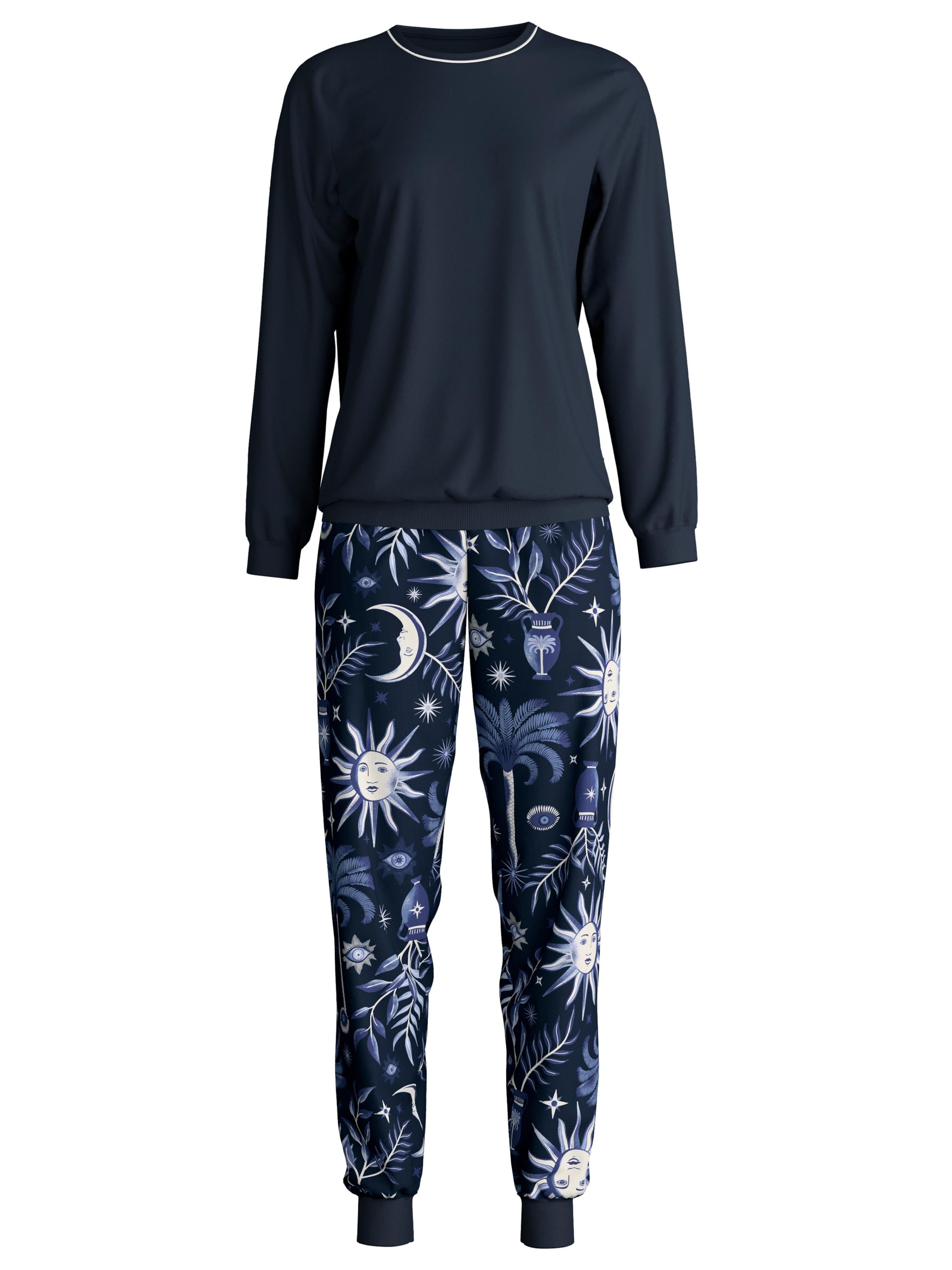 CALIDA Pyjama 'Winter Dreams'‌‌‌‌ in Blau: Vorderseite