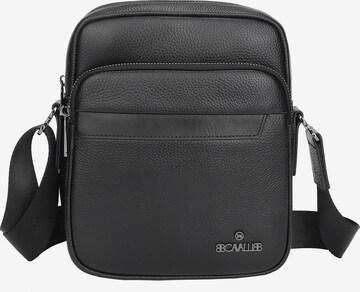Borsa a tracolla 'Borsa a Tracolla Uomo Vera Pelle B Cavalli Zip 20x25x8cm' di B. Cavalli in nero: frontale