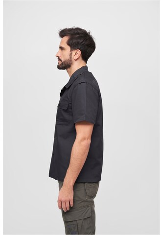 Brandit Regular fit Button Up Shirt in Black