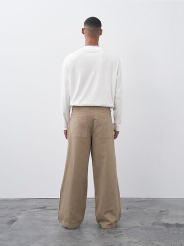 VAMOS CLO Wide leg Trousers 'Chattanooga' in Beige