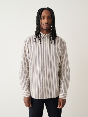 Next Regular fit Button Up Shirt in Beige: front