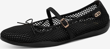 Balerini cu curea glezna de la Tamaris pe negru: față