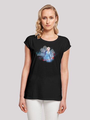 F4NT4STIC Shirt 'Disney Frozen 2 Trust Your Journey' in Zwart: voorkant