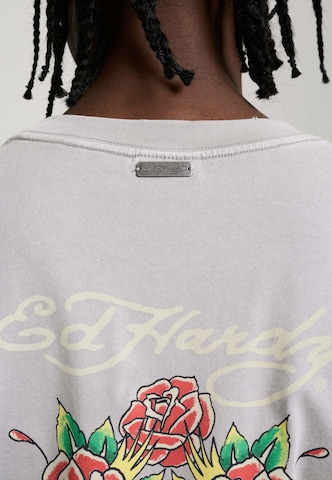 Ed Hardy Футболка 'Skull Rose' в Серый