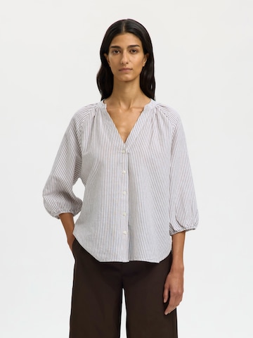SELECTED Bluse 'SLFCLEO-ALBERTA' in Weiß: Vorderseite
