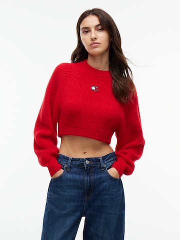 Pulover de la Tommy Jeans pe roșu: față