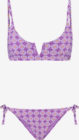 Shiwi T-Shirt Bikini 'Leah Scoop' in Lila: predná strana