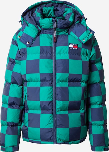 Tommy Jeans Veste d’hiver 'Alaska' en bleu foncé / jade / rouge feu / blanc, Vue avec produit