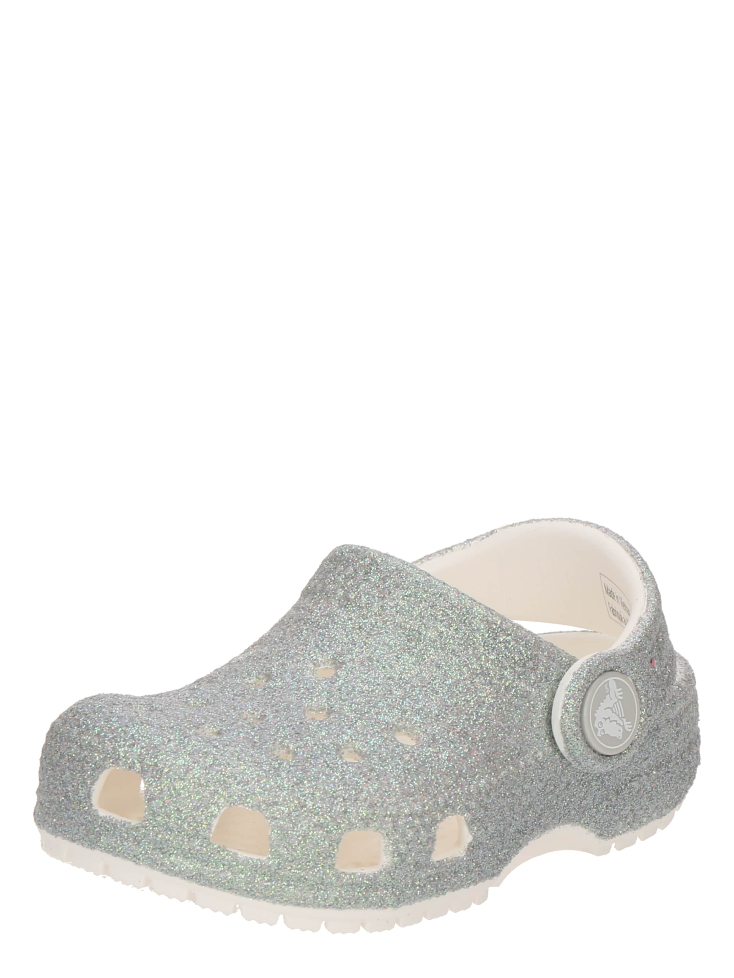 Crocs - Sapatos abertos 'Classic Iridescent' em prata: frente