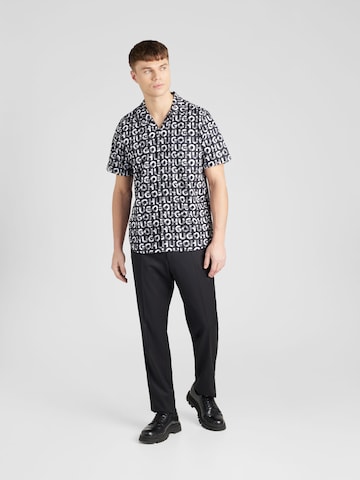 HUGO Red Comfort fit Button Up Shirt 'Ellino' in Black