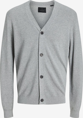 JACK & JONES Knit Cardigan in Grey: front