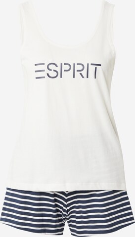 ESPRIT Korte pyjama 'Mia' in Wit: voorkant