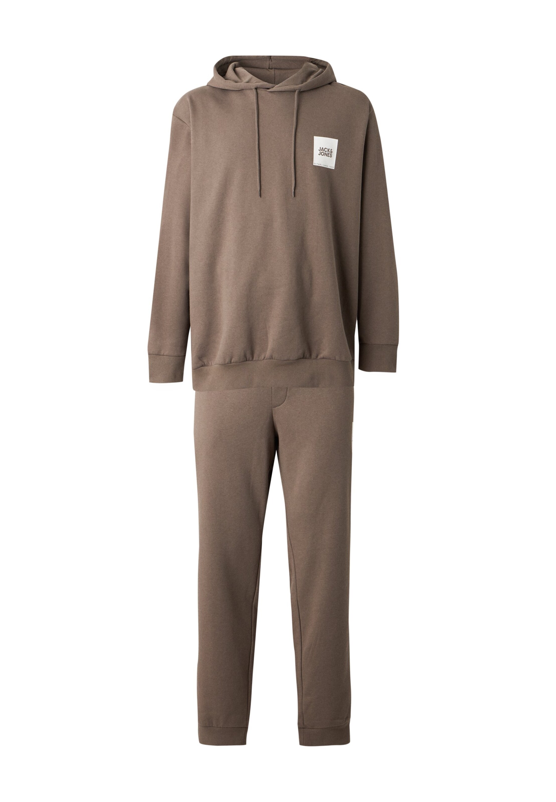 Jack & Jones Plus Joggingpak 'JJLOCK' in Grijs: voorkant