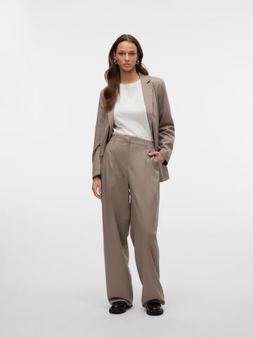 VERO MODA Wide leg Pleat-Front Pants 'VMNila' in Grey