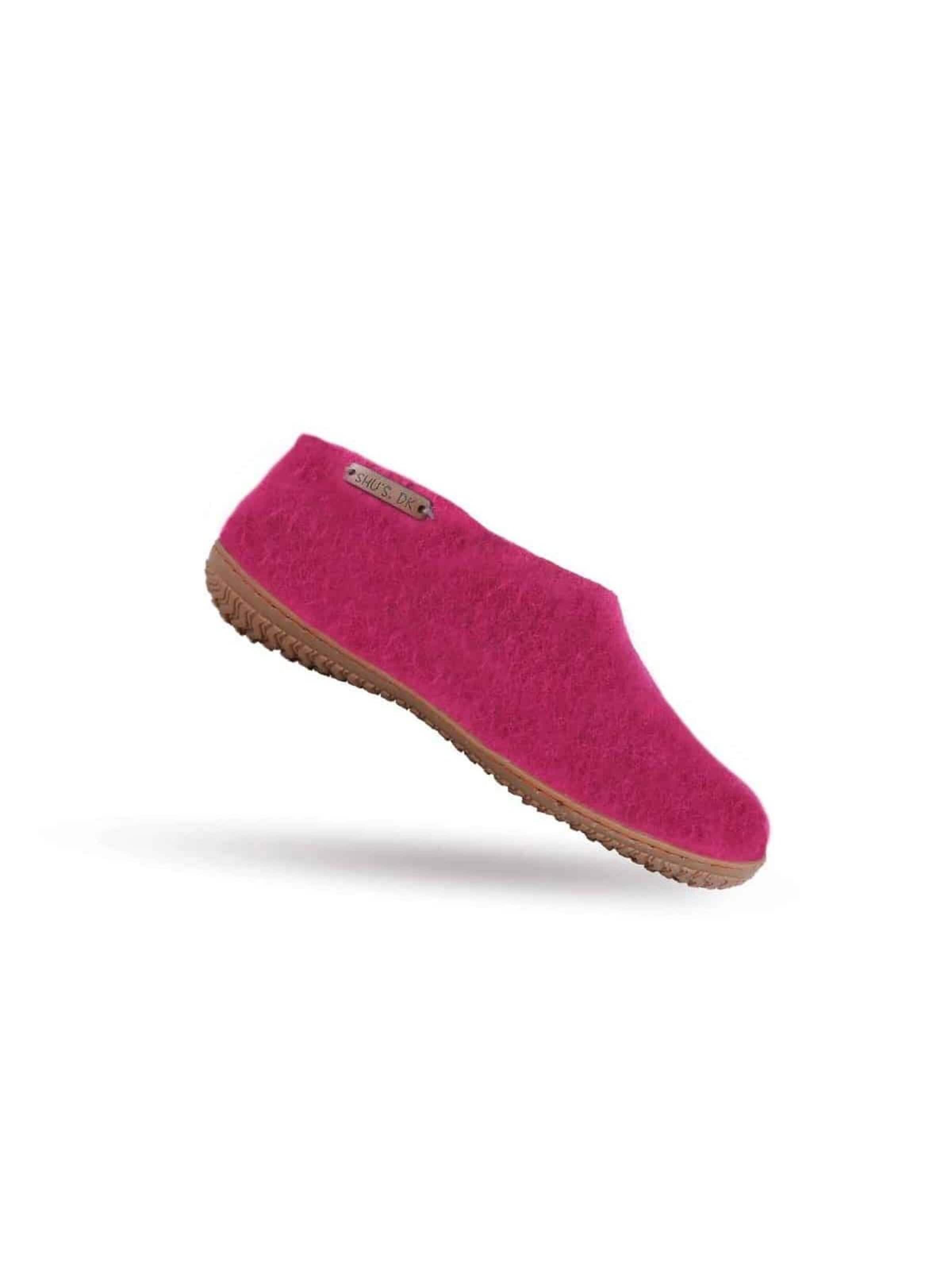 SHUS walk with nature Huisschoenen 'Uld hjemmesko (100% ren uld)  m/Gummisål - Dansk Design fra SHUS' in Roze