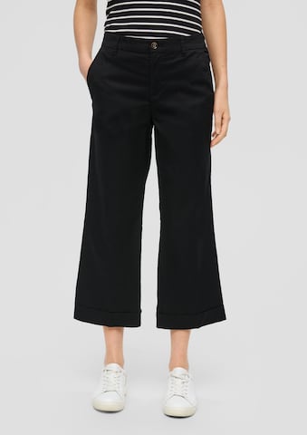 s.Oliver Wide leg Pantalon in Zwart: voorkant