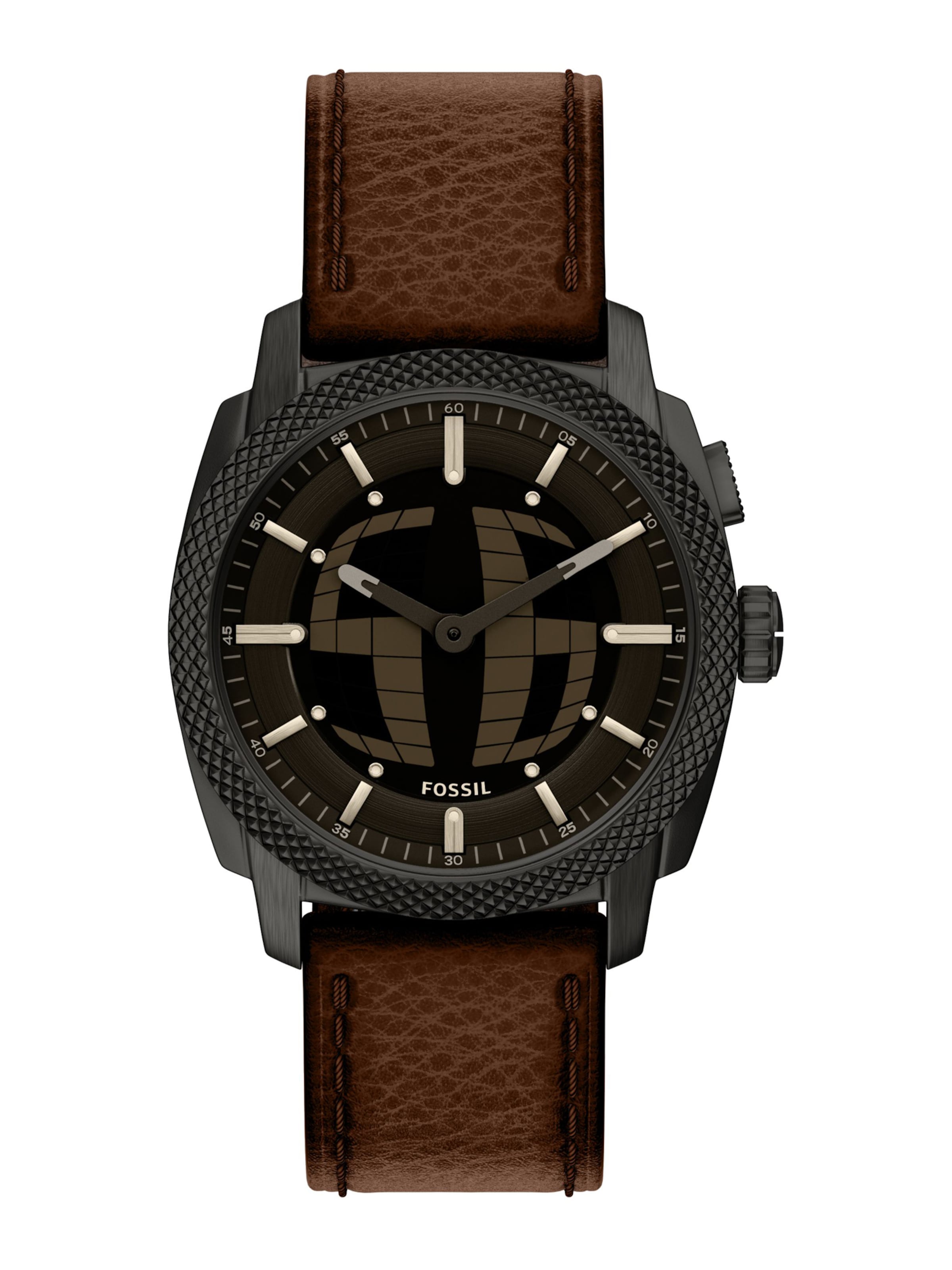 FOSSIL Аналоговые часы в Коричневый: спереди