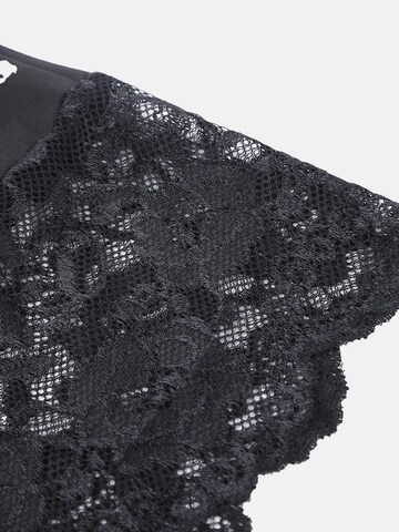 ORGANZA Lingerie Negligee 'Plus Size Negligé Set' in Black