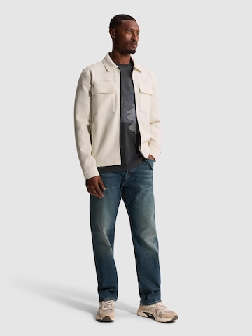 CAST IRON - Chaqueta de entretiempo 'Overshirt with zipper closure and chest pockets' en beige