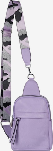 styleBREAKER Umhängetasche 'One Shoulder Rucksack Uni' in Lila: Vorderseite