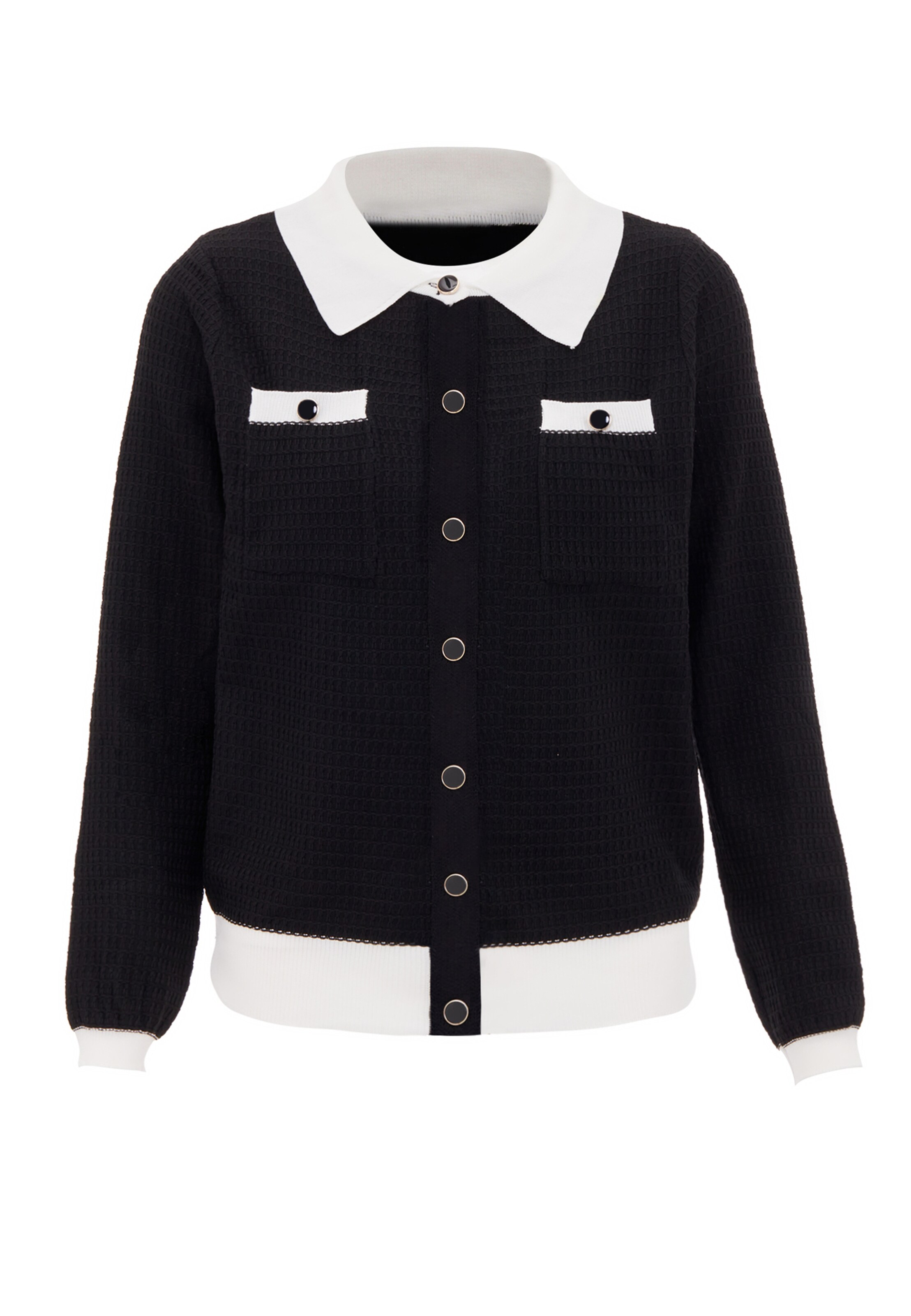 CARNEA Knit cardigan in Black: front