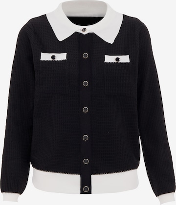 CARNEA Knit Cardigan in Black: front