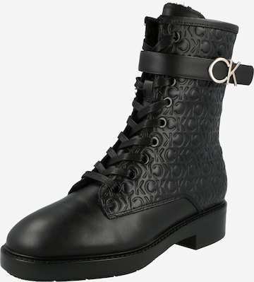 Calvin Klein Lace-up bootie 'Combat' in Black: front