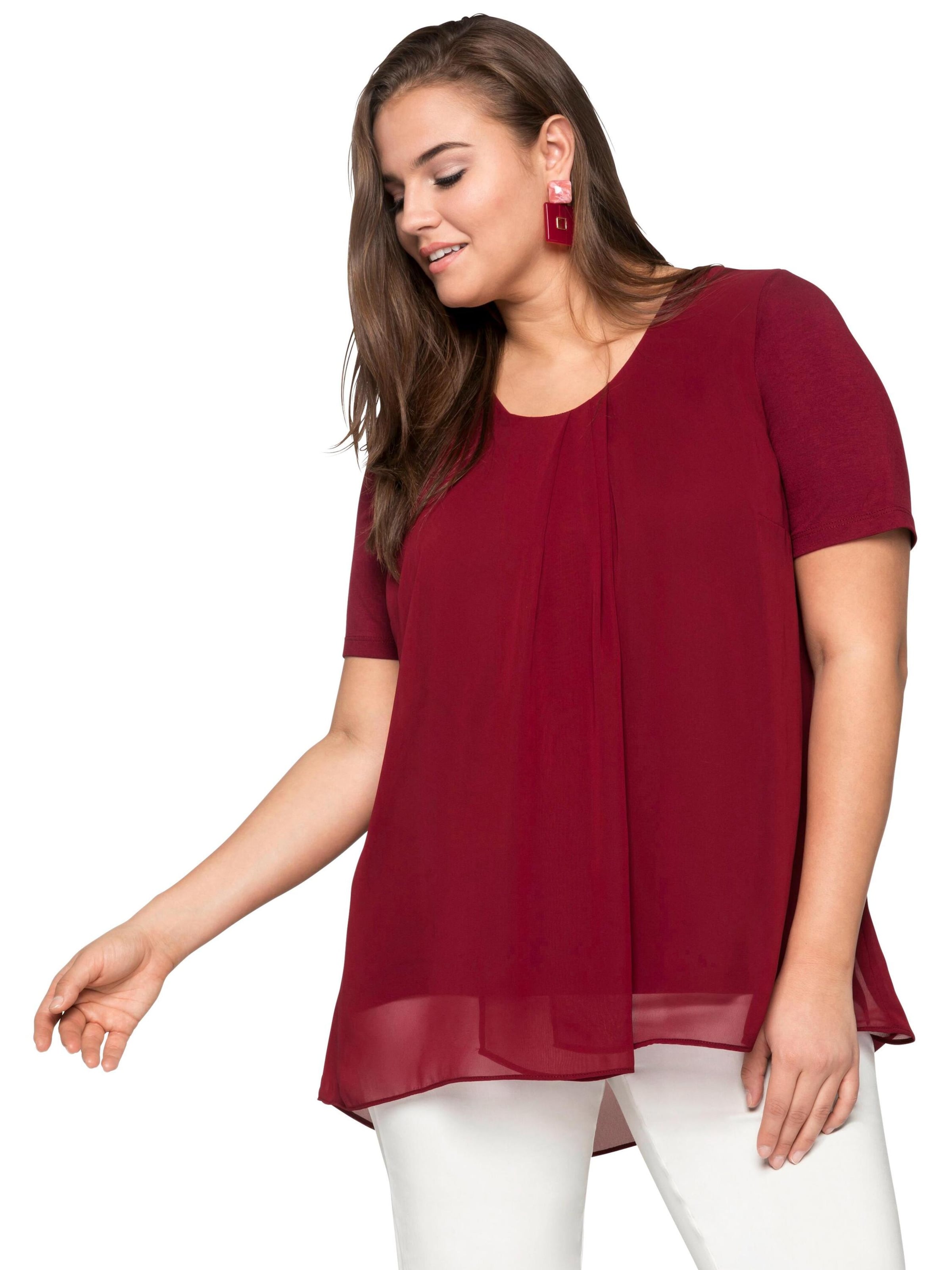 SHEEGO Блуза в червено: отпред