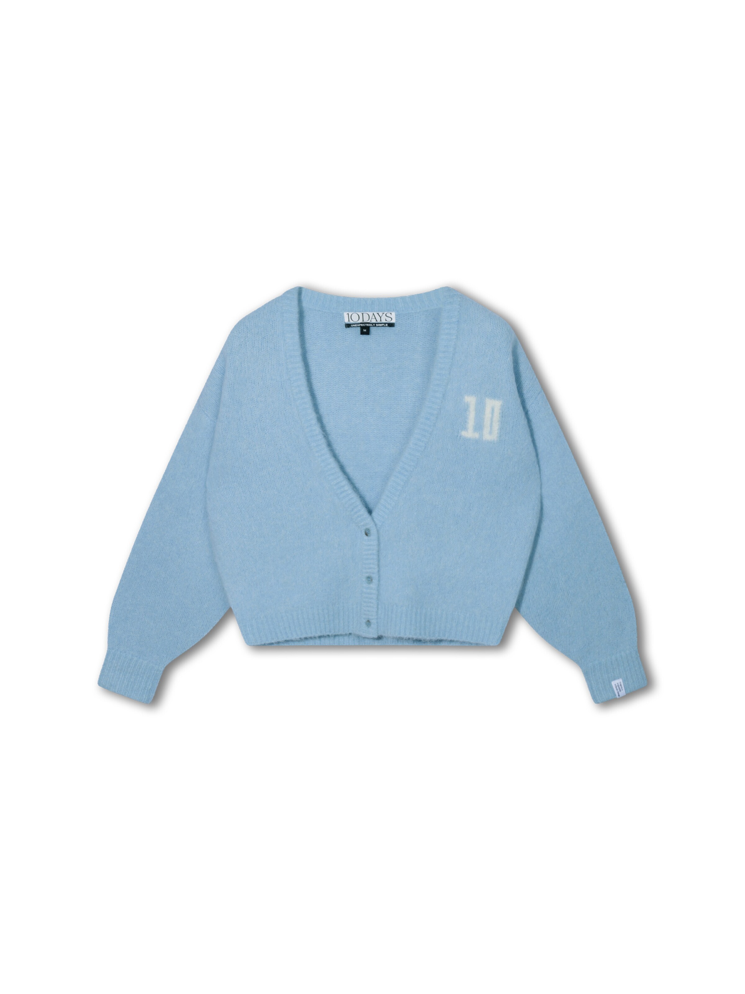 10Days Gebreid vest in Blauw: voorkant