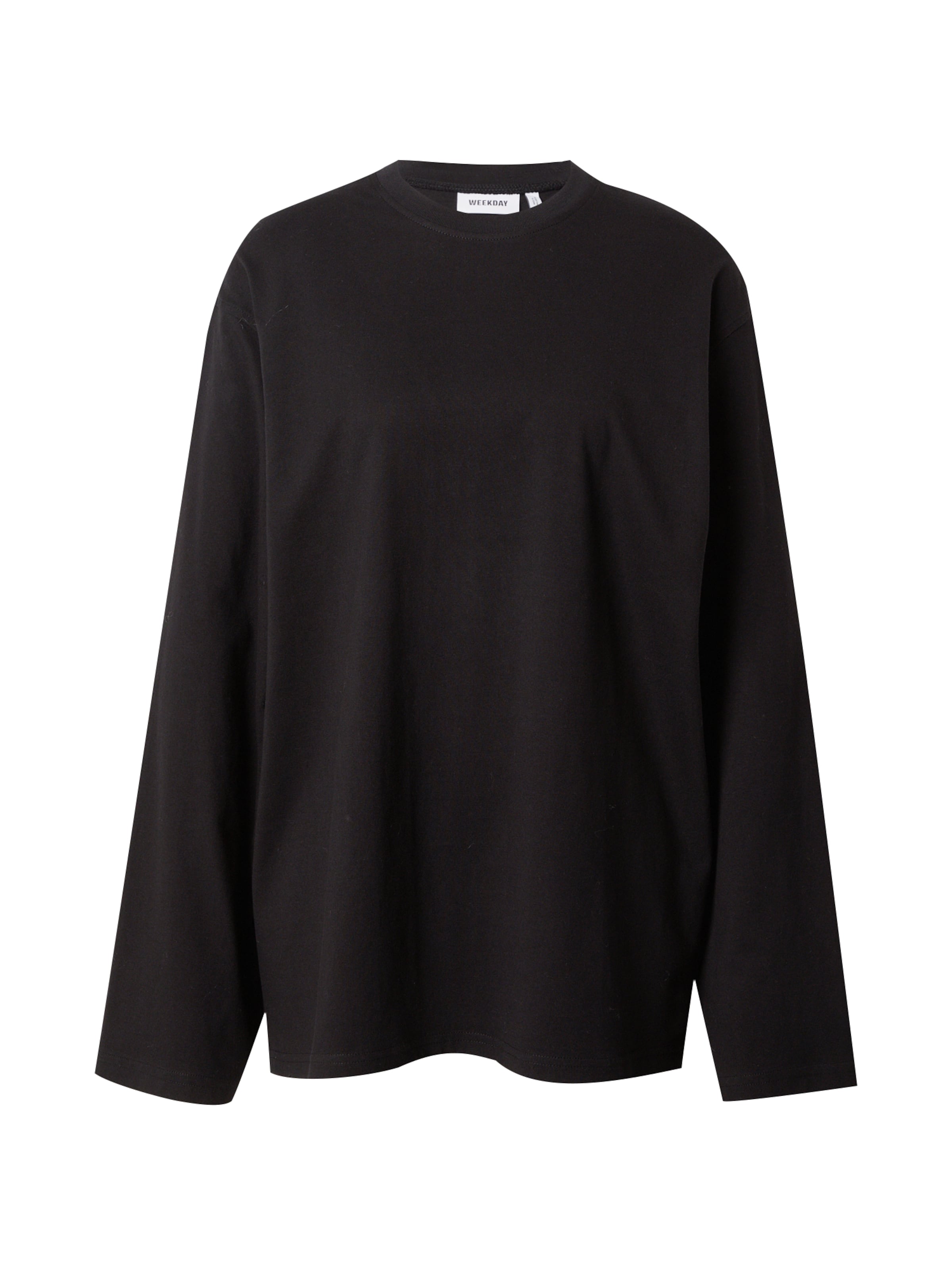 WEEKDAY Oversized Shirt in Black: front