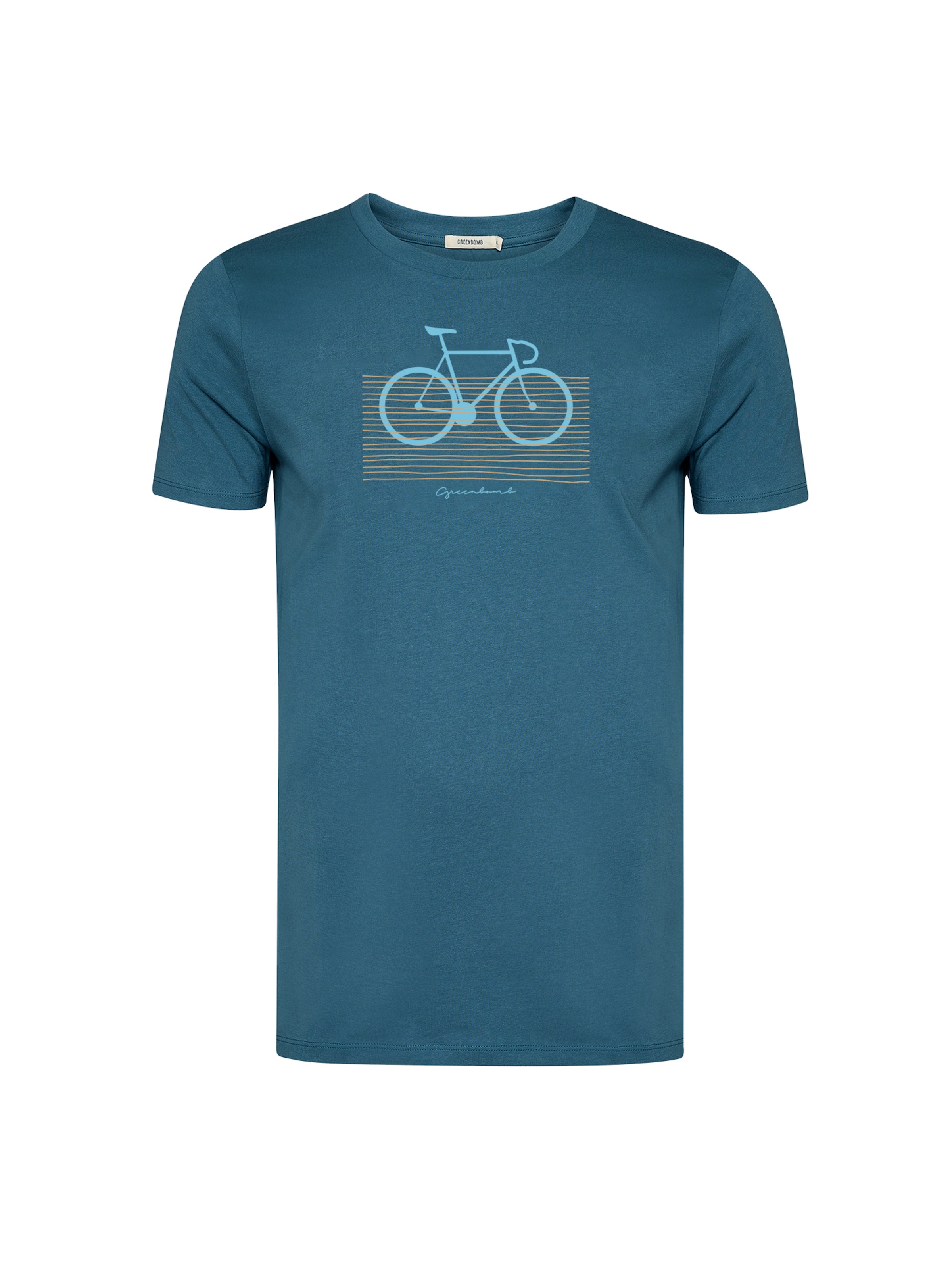 GREENBOMB Shirt 'Guide Bike Bars' in Blue: front