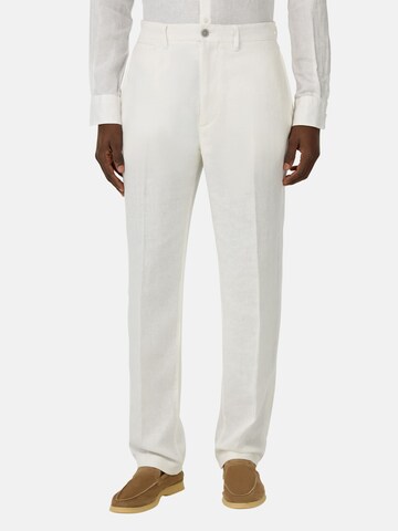 Boggi Milano Regular Pantalon in Wit: voorkant