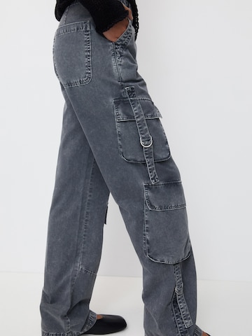 Wide leg Jeans de la Pull&Bear pe gri