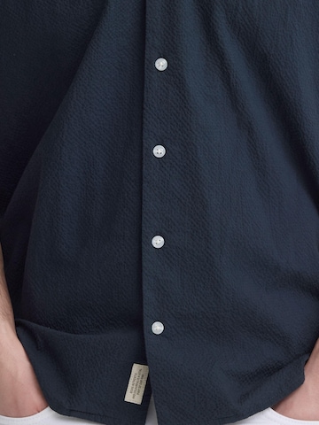 BLEND Comfort fit Button Up Shirt ' BHAvan ' in Blue