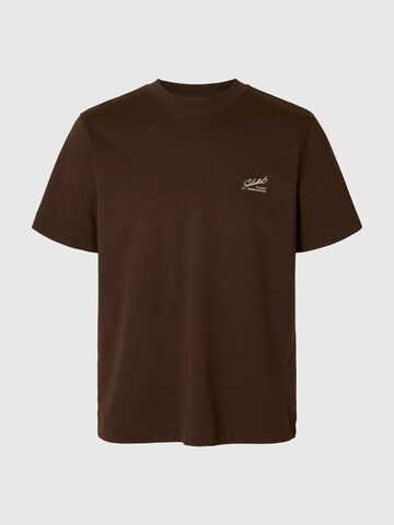 SELECTED - Camiseta en marrón