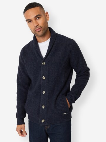 Threadbare Strickjacke 'Needham' in Blau: Vorderseite