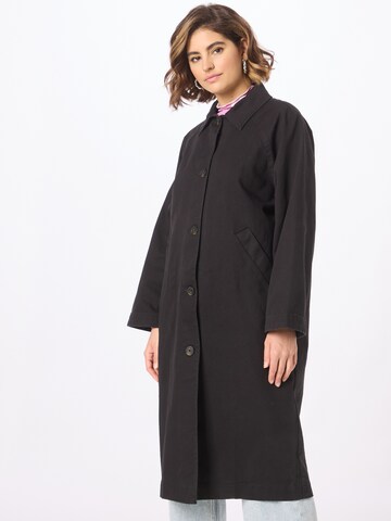 Monki Between-Seasons Coat in Black: front